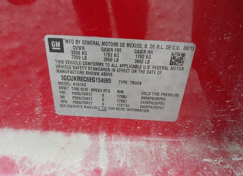 Photo 9 of 2014 Chevrolet Silverado 1500 1LT (VIN 3GCUKREC6EG134985)