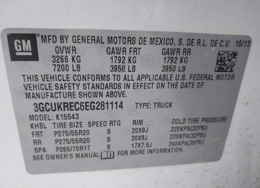 Photo 9 of 2014 Chevrolet Silverado 1500 1LT (VIN 3GCUKREC6EG281114)