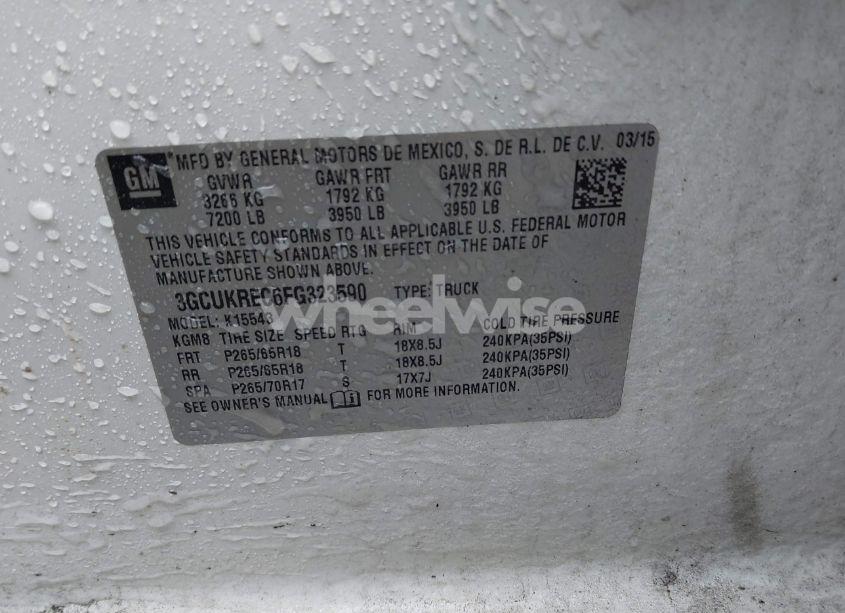 Photo 9 of 2015 Chevrolet Silverado 1500 1LT (VIN 3GCUKREC6FG323590)