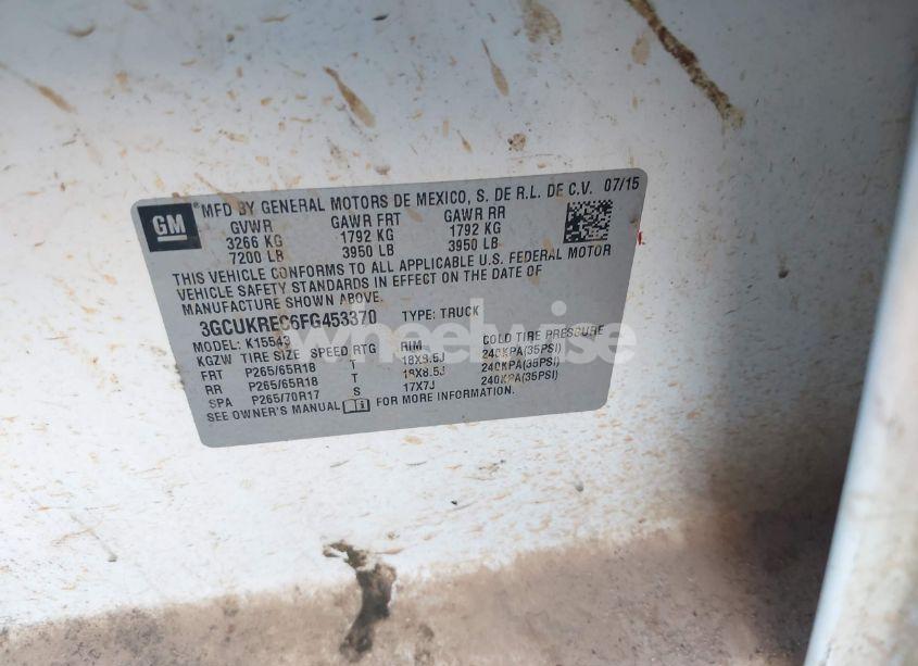 Photo 9 of 2015 Chevrolet Silverado 1500 2LT (VIN 3GCUKREC6FG453370)