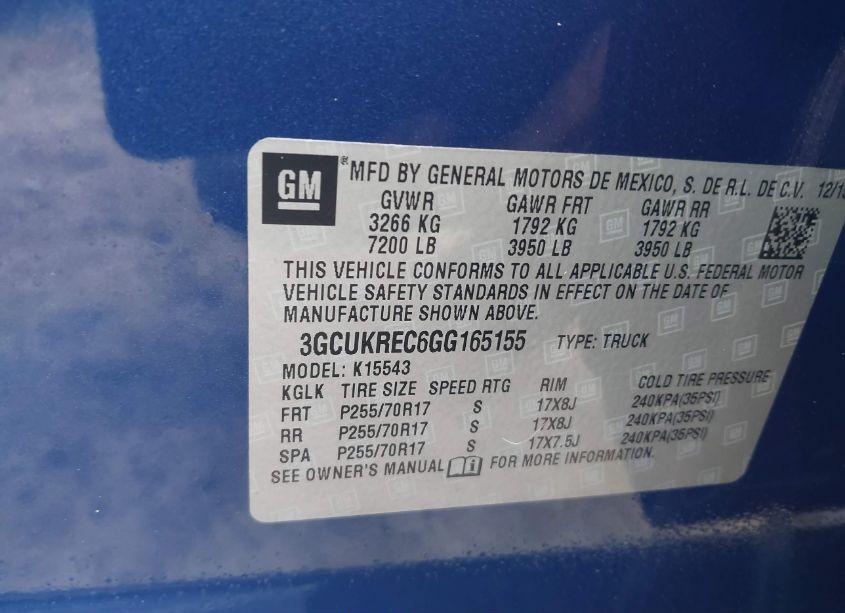 Photo 9 of 2016 Chevrolet Silverado 1500 1LT (VIN 3GCUKREC6GG165155)