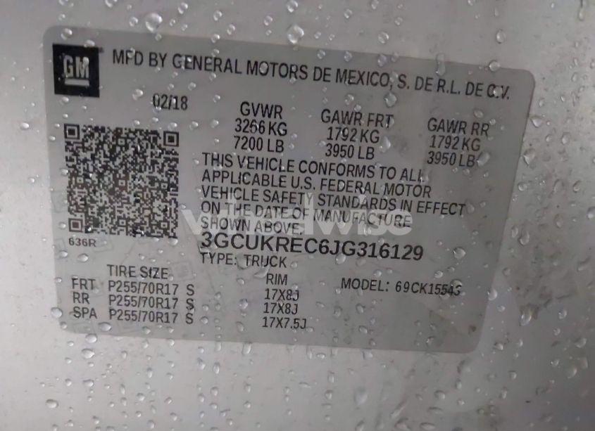 Photo 9 of 2018 Chevrolet Silverado 1500 1LT (VIN 3GCUKREC6JG316129)