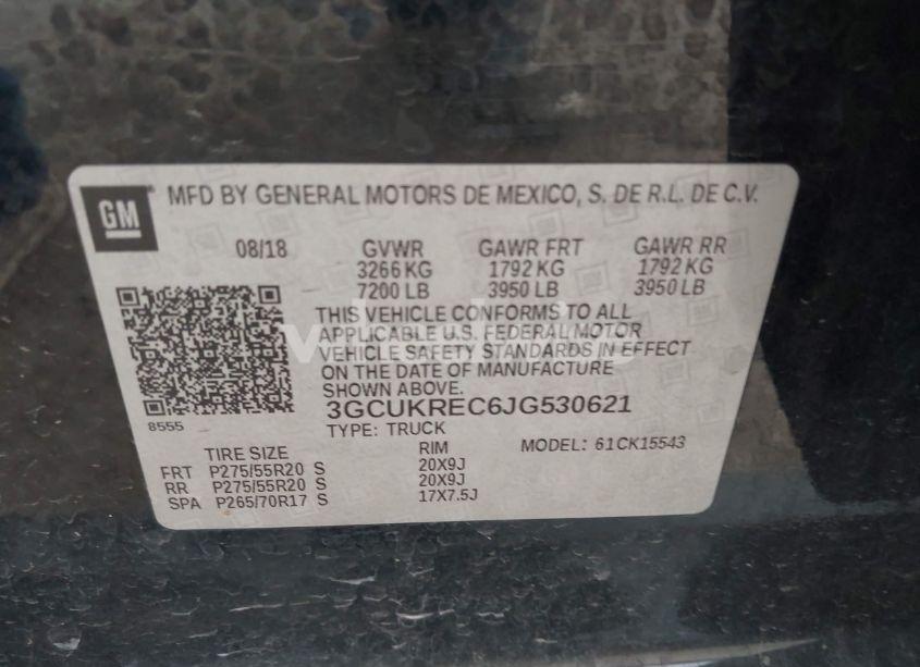 Photo 9 of 2018 Chevrolet Silverado 1500 2LT (VIN 3GCUKREC6JG530621)