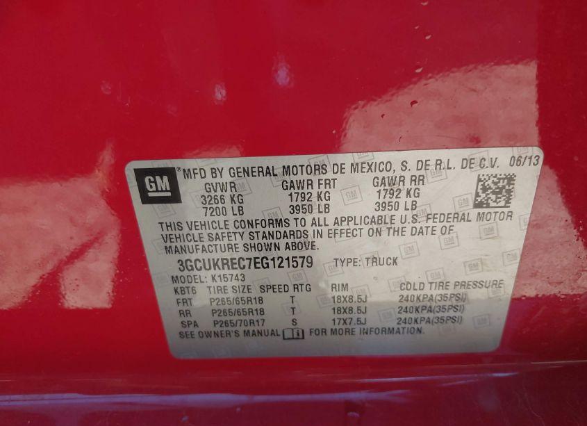 Photo 9 of 2014 Chevrolet Silverado 1500 2LT (VIN 3GCUKREC7EG121579)