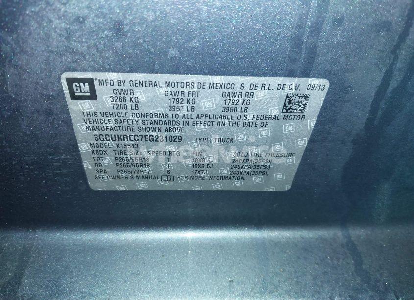 Photo 9 of 2014 Chevrolet Silverado 1500 2LT (VIN 3GCUKREC7EG231029)