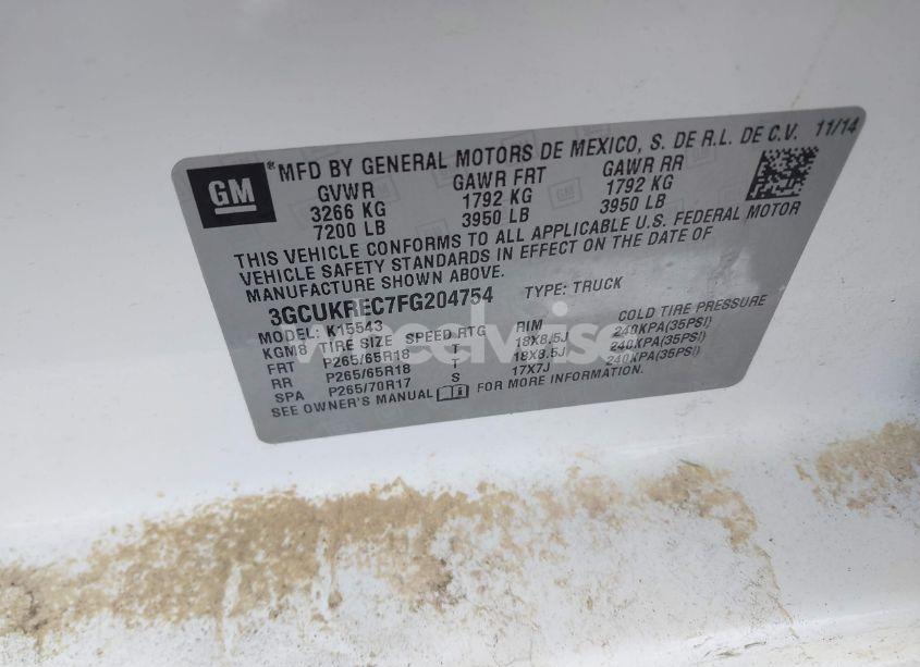 Photo 9 of 2015 Chevrolet Silverado 1500 1LT (VIN 3GCUKREC7FG204754)