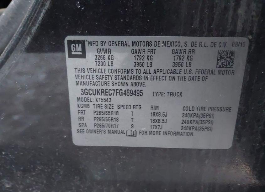 Photo 9 of 2015 Chevrolet Silverado 1500 1LT (VIN 3GCUKREC7FG469495)