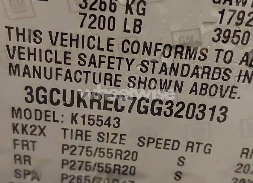 Photo 9 of 2016 Chevrolet Silverado 1500 1LT (VIN 3GCUKREC7GG320313)