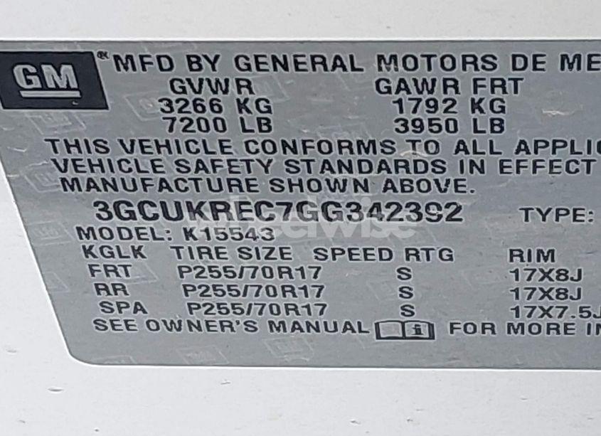 Photo 9 of 2016 Chevrolet Silverado 1500 1LT (VIN 3GCUKREC7GG342392)