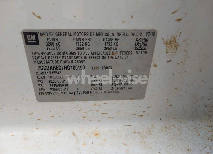 Photo 9 of 2017 Chevrolet Silverado 1500 2LT (VIN 3GCUKREC7HG100199)