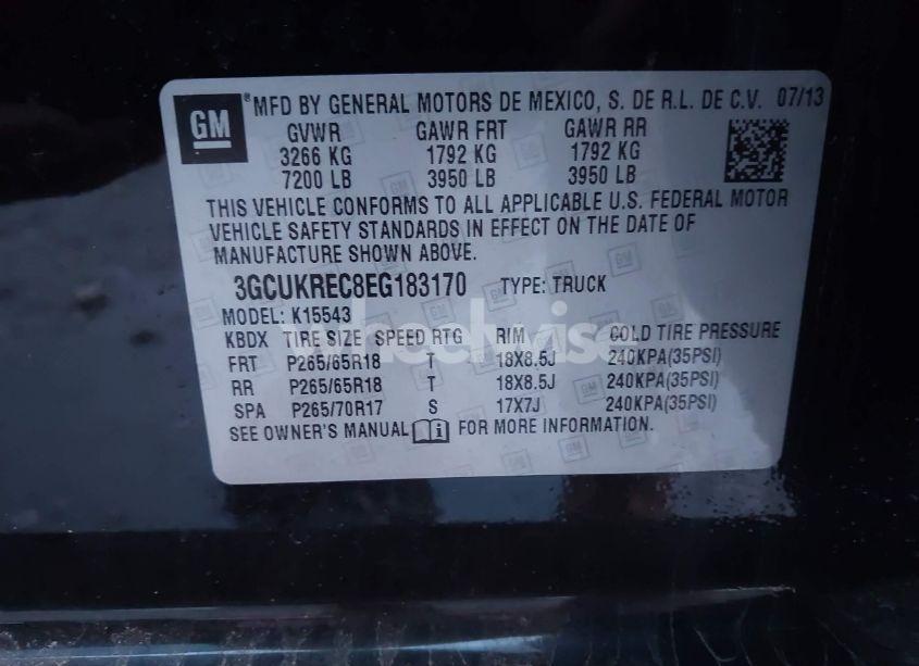 Photo 9 of 2014 Chevrolet Silverado 1500 LT (VIN 3GCUKREC8EG183170)