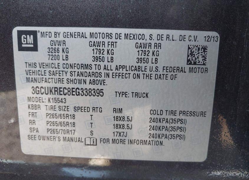 Photo 9 of 2014 Chevrolet Silverado 1500 1LT (VIN 3GCUKREC8EG338395)