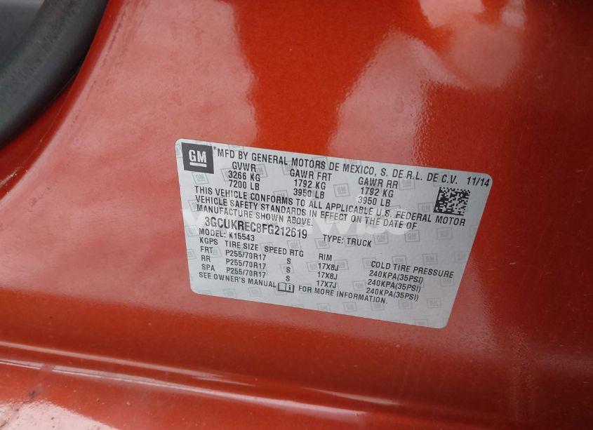 Photo 9 of 2015 Chevrolet Silverado 1500 1LT (VIN 3GCUKREC8FG212619)