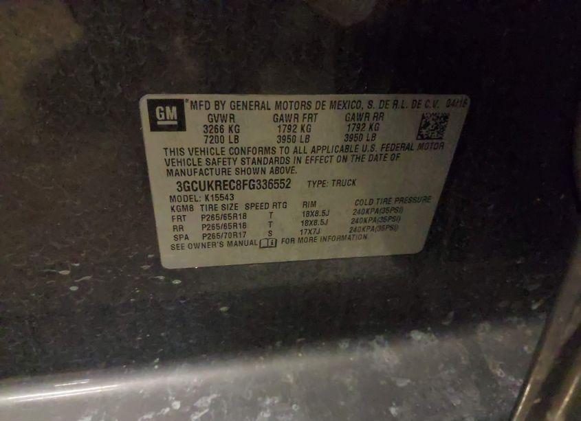 Photo 9 of 2015 Chevrolet Silverado 1500 2LT (VIN 3GCUKREC8FG336552)