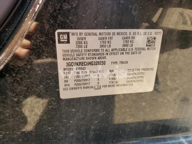 Photo 2 of 2017 CHEVROLET SILVERADO K1500 LT N/A (VIN 3GCUKREC8HG******)