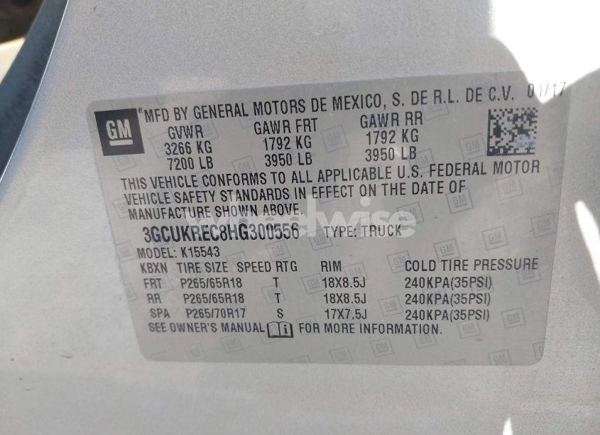 Photo 9 of 2017 Chevrolet Silverado 1500 1LT (VIN 3GCUKREC8HG300556)