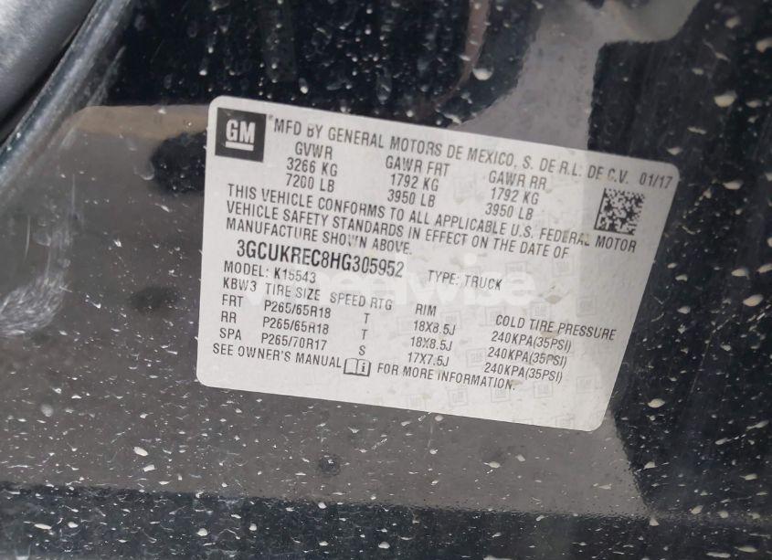 Photo 9 of 2017 Chevrolet Silverado 1500 2LT (VIN 3GCUKREC8HG305952)