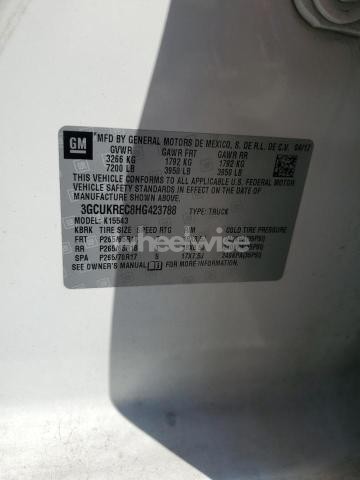 Photo 3 of 2017 CHEVROLET SILVERADO K1500 LT N/A (VIN 3GCUKREC8HG423788)