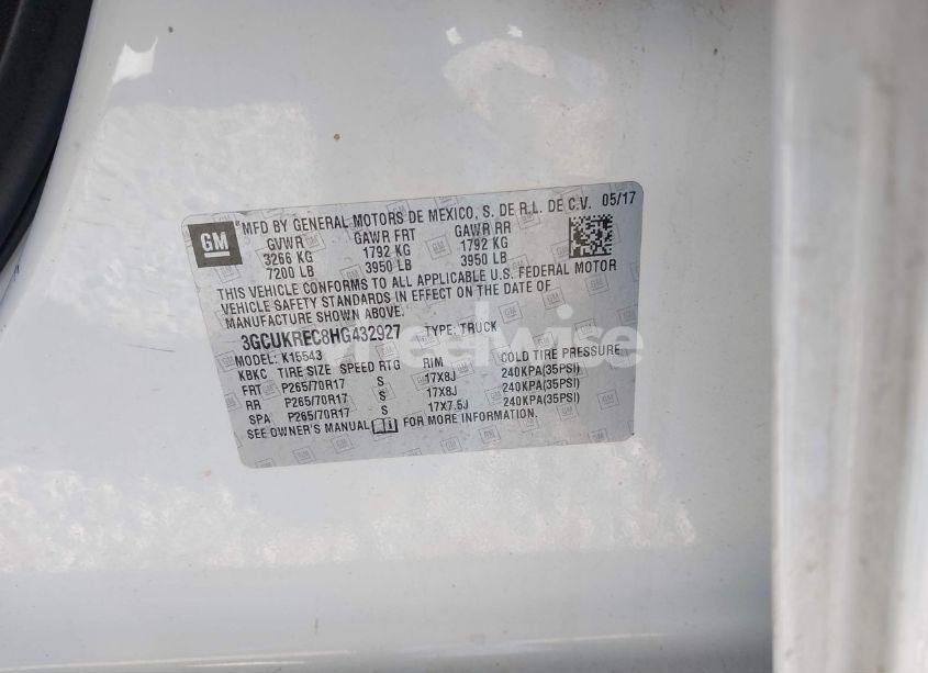 Photo 9 of 2017 Chevrolet Silverado 1500 1LT (VIN 3GCUKREC8HG432927)