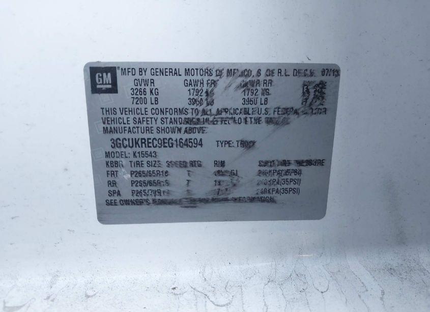 Photo 9 of 2014 Chevrolet Silverado 1500 1LT (VIN 3GCUKREC9EG164594)