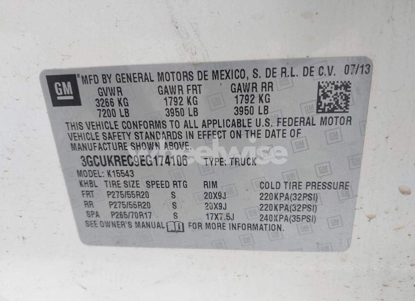 Photo 9 of 2014 Chevrolet Silverado 1500 1LT (VIN 3GCUKREC9EG174106)