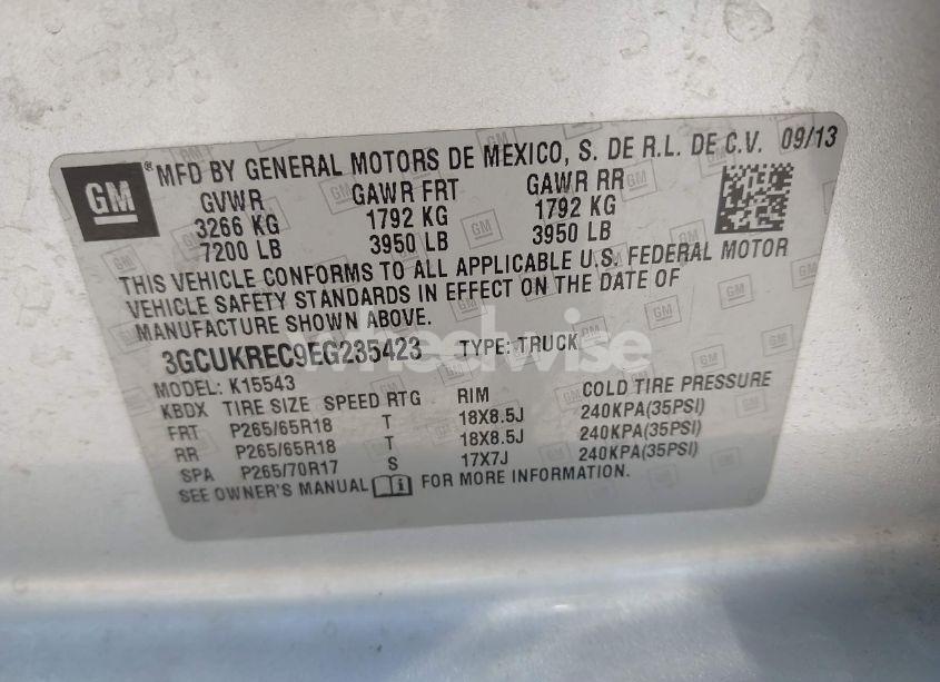 Photo 9 of 2014 Chevrolet Silverado 1500 1LT (VIN 3GCUKREC9EG235423)