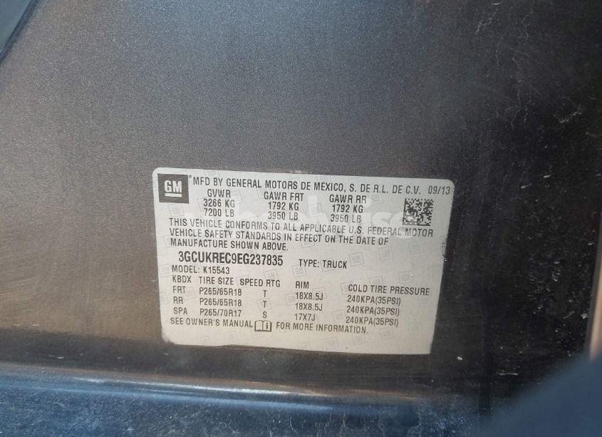 Photo 9 of 2014 Chevrolet Silverado 1500 2LT (VIN 3GCUKREC9EG237835)