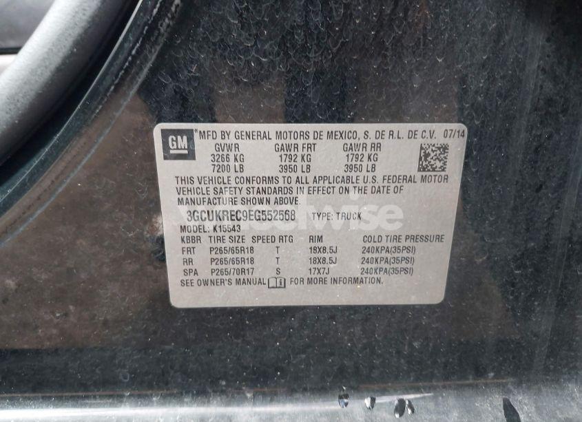 Photo 9 of 2014 Chevrolet Silverado 1500 1LT (VIN 3GCUKREC9EG552568)