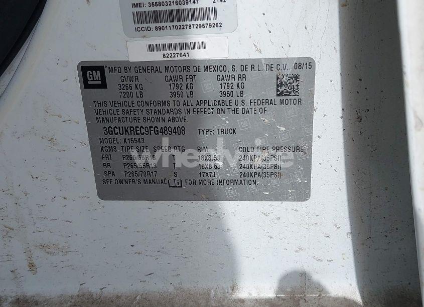 Photo 9 of 2015 Chevrolet Silverado 1500 1LT (VIN 3GCUKREC9FG489408)