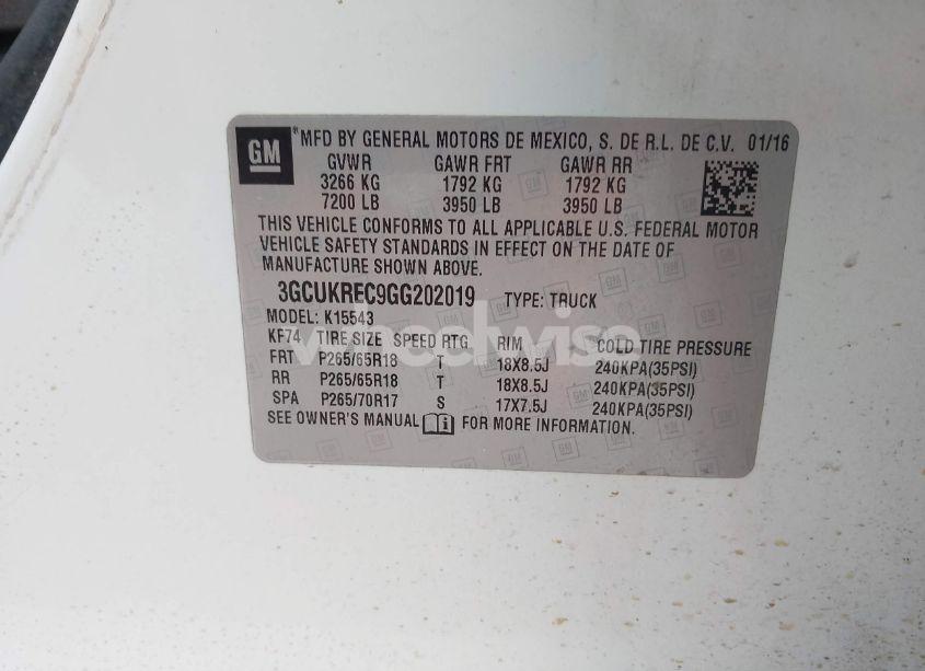 Photo 9 of 2016 Chevrolet Silverado 1500 2LT (VIN 3GCUKREC9GG202019)