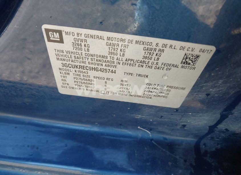 Photo 9 of 2017 Chevrolet Silverado 1500 2LT (VIN 3GCUKREC9HG425744)