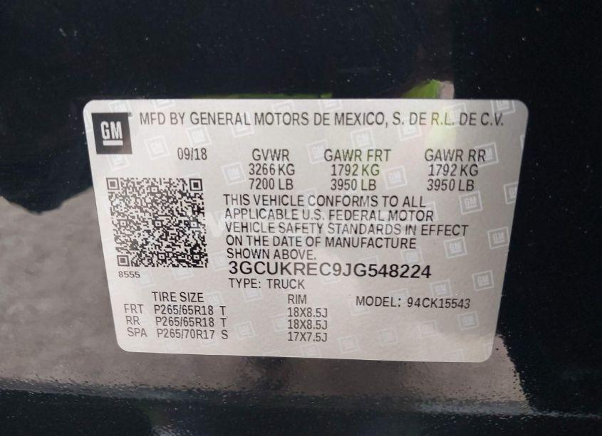 Photo 9 of 2018 Chevrolet Silverado 1500 2LT (VIN 3GCUKREC9JG548224)
