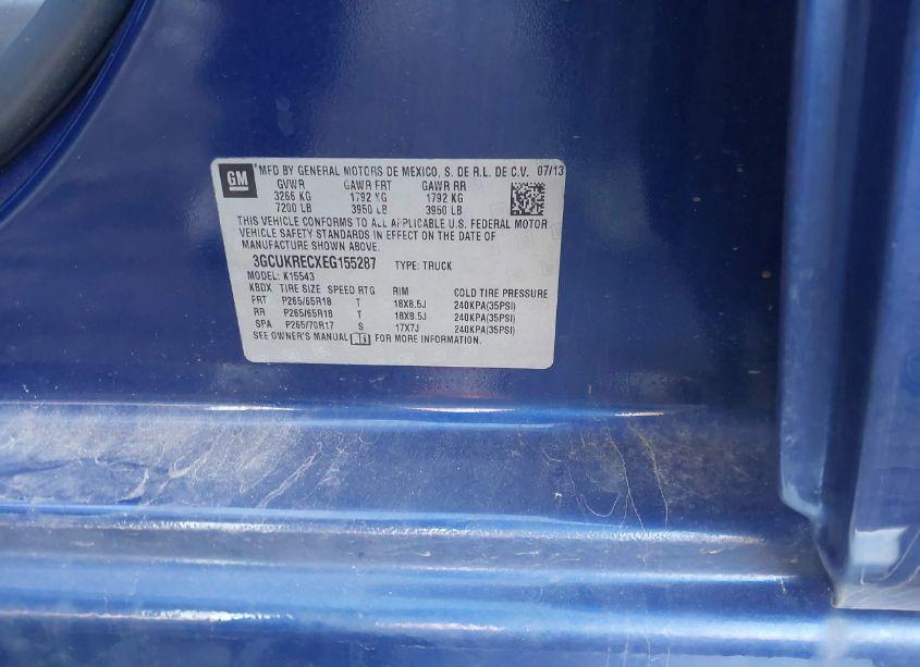 Photo 9 of 2014 Chevrolet Silverado 1500 2LT (VIN 3GCUKRECXEG155287)