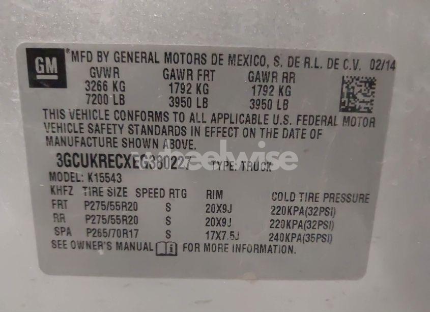 Photo 9 of 2014 Chevrolet Silverado 1500 1LT (VIN 3GCUKRECXEG380227)