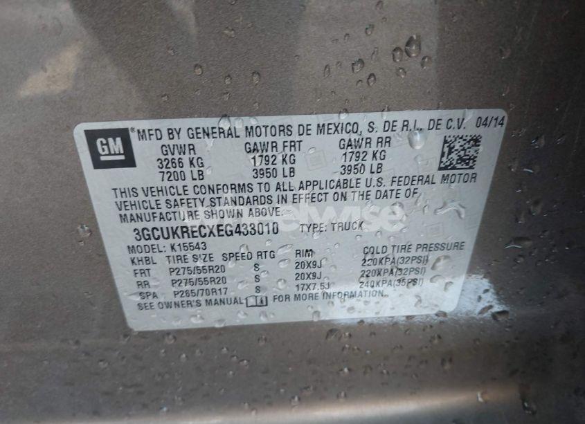 Photo 9 of 2014 Chevrolet Silverado 1500 1LT (VIN 3GCUKRECXEG433010)