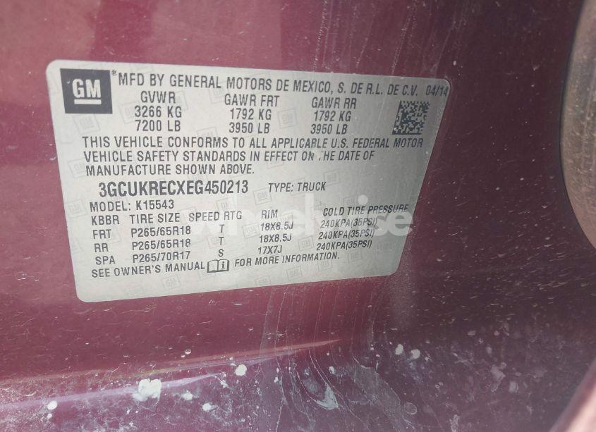 Photo 9 of 2014 Chevrolet Silverado 1500 1LT (VIN 3GCUKRECXEG450213)