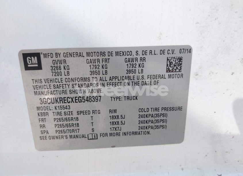 Photo 9 of 2014 Chevrolet Silverado 1500 1LT (VIN 3GCUKRECXEG548397)