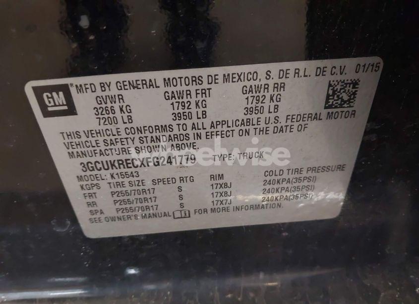 Photo 9 of 2015 Chevrolet Silverado 1500 1LT (VIN 3GCUKRECXFG241779)