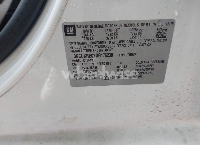 Photo 9 of 2016 Chevrolet Silverado 1500 1LT (VIN 3GCUKRECXGG176238)