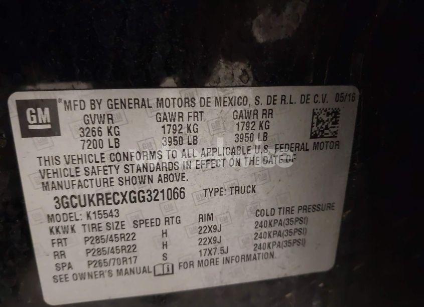 Photo 9 of 2016 Chevrolet Silverado 1500 2LT (VIN 3GCUKRECXGG321066)