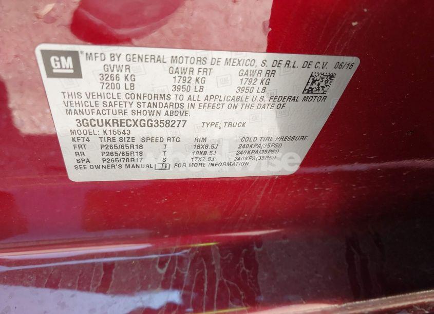 Photo 9 of 2016 Chevrolet Silverado 1500 LT (VIN 3GCUKRECXGG358277)