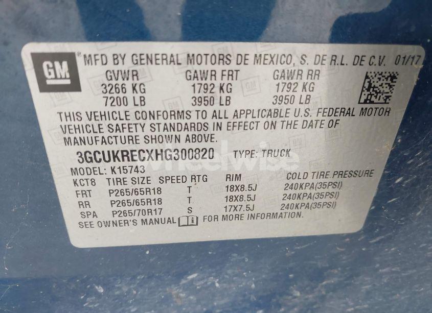 Photo 8 of 2017 Chevrolet Silverado 1500 2LT (VIN 3GCUKRECXHG300820)