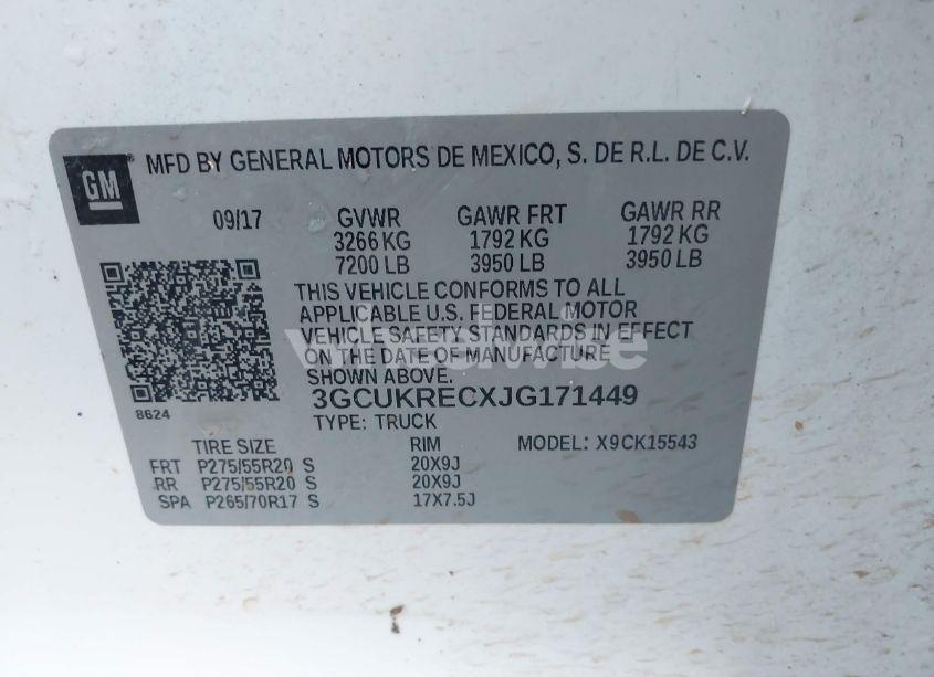 Photo 9 of 2018 Chevrolet Silverado 1500 2LT (VIN 3GCUKRECXJG171449)