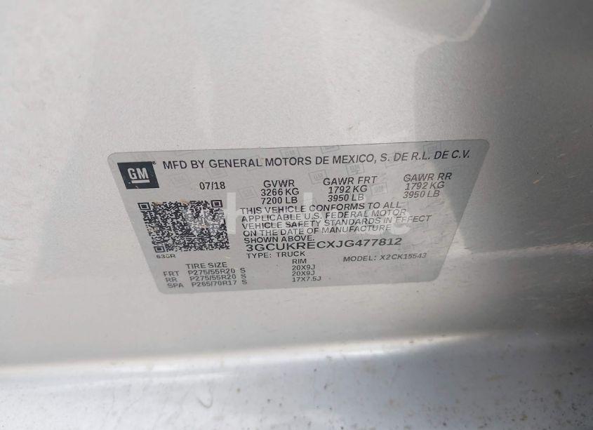 Photo 9 of 2018 Chevrolet Silverado 1500 2LT (VIN 3GCUKRECXJG477812)