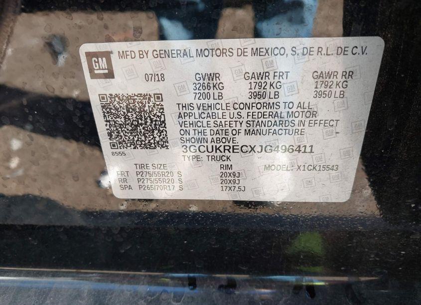 Photo 9 of 2018 Chevrolet Silverado 1500 2LT (VIN 3GCUKRECXJG496411)