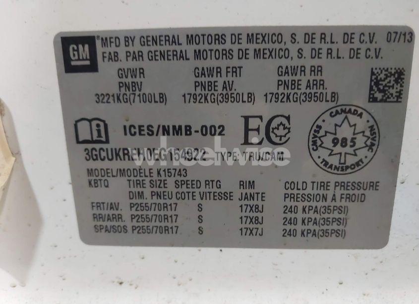 Photo 9 of 2014 Chevrolet Silverado 1500 1LT/2LT/LT (VIN 3GCUKREH0EG154922)