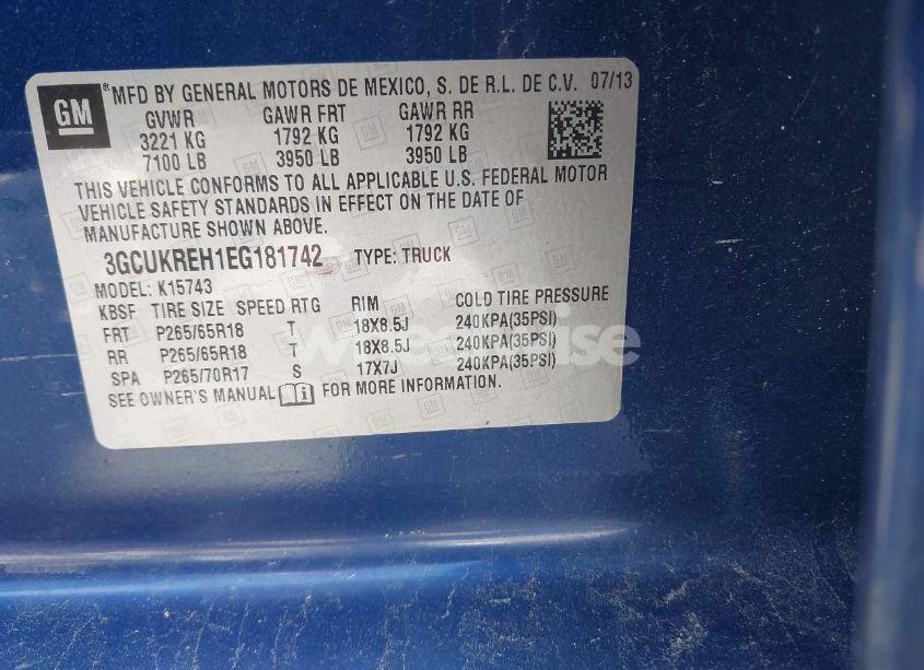 Photo 9 of 2014 Chevrolet Silverado 1500 1LT (VIN 3GCUKREH1EG181742)