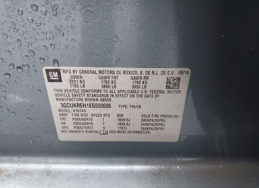 Photo 9 of 2014 Chevrolet Silverado 1500 2LT (VIN 3GCUKREH1EG500606)