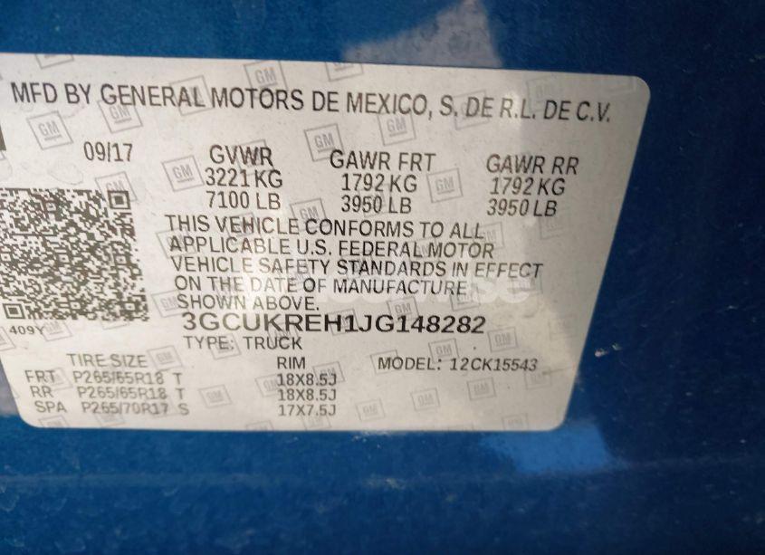 Photo 9 of 2018 Chevrolet Silverado 1500 1LT (VIN 3GCUKREH1JG148282)