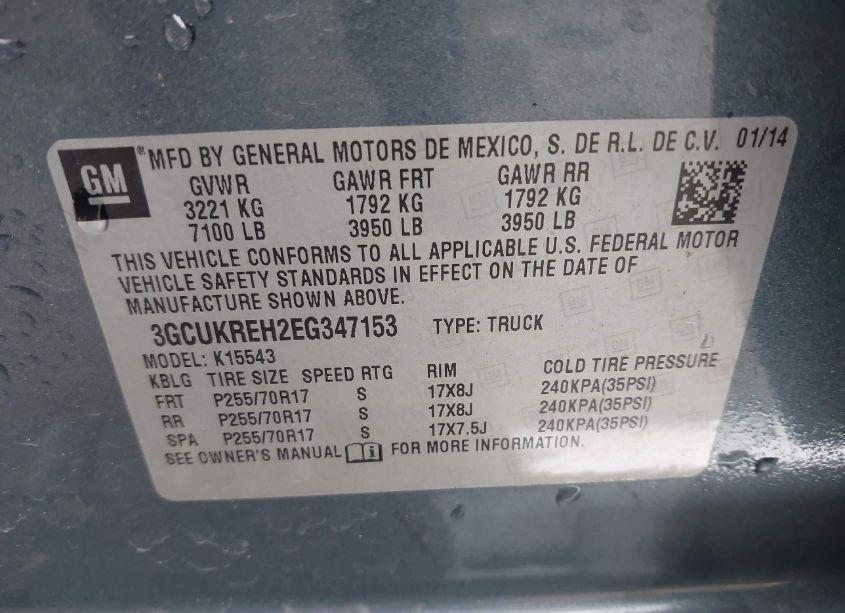 Photo 9 of 2014 Chevrolet Silverado 1500 1LT (VIN 3GCUKREH2EG347153)